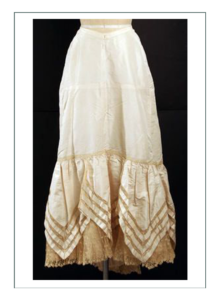 Petticoat, White Cotton with Broderie Anglaise Frill ; Unknown