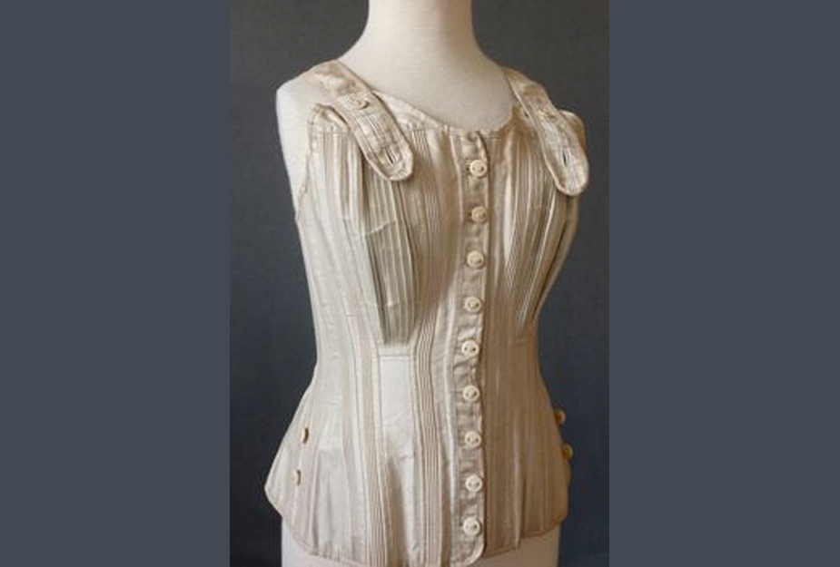 1864 - Corset; Silk with Whalebone - Fashion History