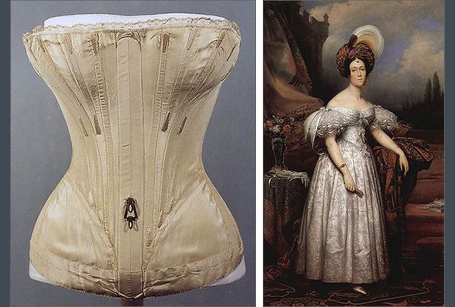 fashion, ladie's fashion, 18th century, fitting at corset maker